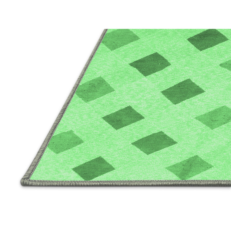 Washable Geometric Indoor Rug, Rectangle 6' x 9'