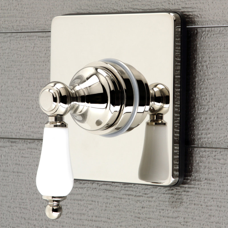 Kingston Brass Single-Handle Wall Mount Three-Way Diverter Valve with Trim Kit, Polished Nickel