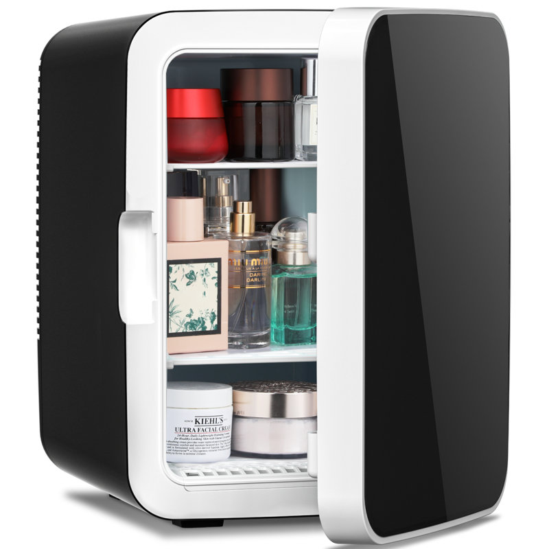 Free Village 10L Mini Fridge - Black Elegance! 2.6-Gallon, Ac/Dc Dual Power, Store Cosmetics, Beverages & Food Anywhere!