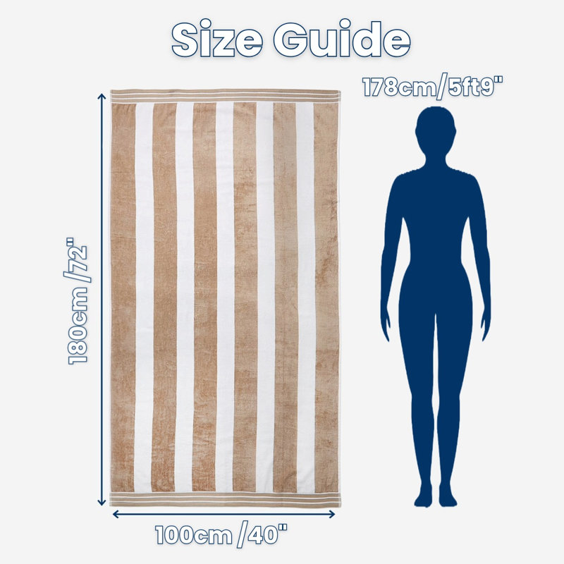 Jorah Large Cabana Stripe Beach Towel, Taupe
