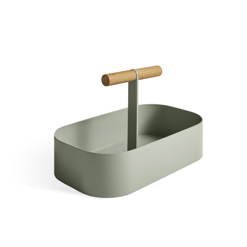 Pluck Rectangle Flatware Caddy, Grey Green