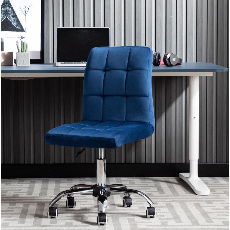 Meaghan Velvet Task Chair, Blue