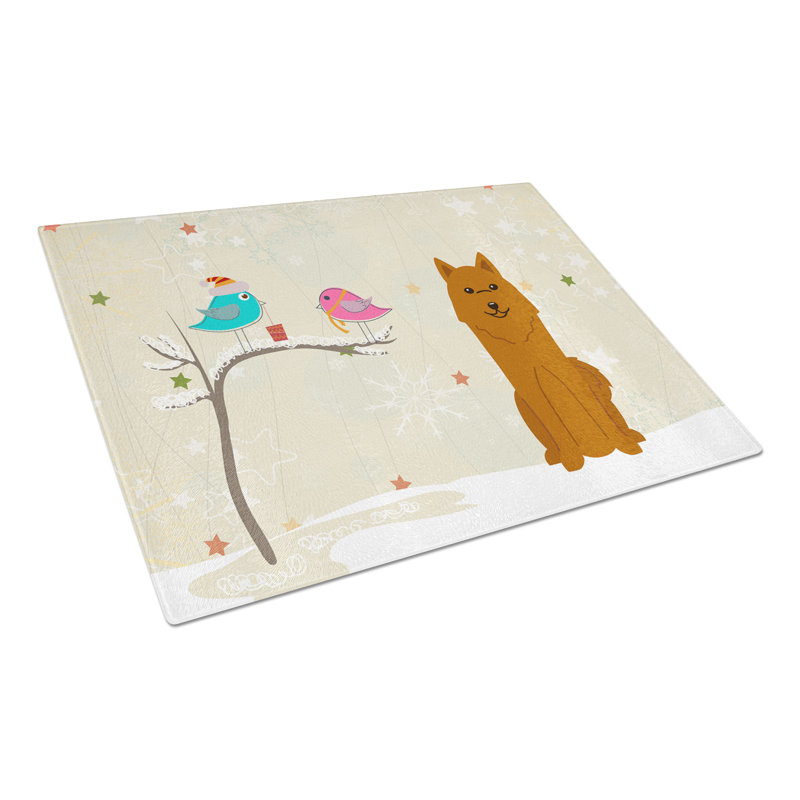 Caroline's Treasures Christmas Presents Glass Karelian Bear Dog Cutting Board