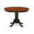 3 Piece Kitchen Table Set for Small Spaces Contains a Round Dining Room Table with Pedestal and 2 Dining Chairs, Black & Cherry-1057744208
