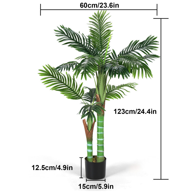 Palmier artificiel 4 pi avec troncs doubles