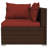 Ensemble de canapé modulaire d'extérieur 4 pièces Joez, table basse, rotin, rouge