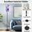  68.5" Standing Floor Lamp lavender Butterfly Watercolor flowers Dimmable Metal Pole Lamp with Linen Lampshade LED Bulb Included