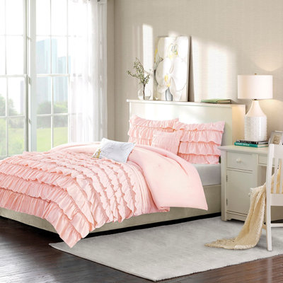 Ismerie 4-Piece Solid Ruffles Comforter Set