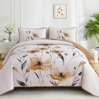 Ensemble de courtepointe 3 pièces Floral Farmhouse Botanical