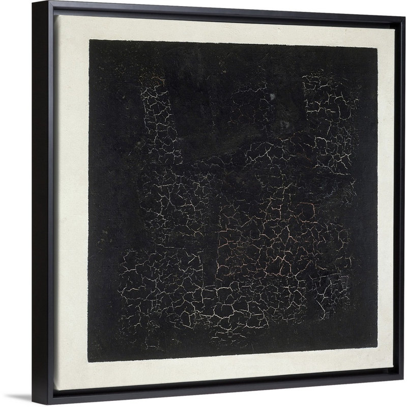 «Black Square, c.1920» par Kazlair Séverinovitch Malevitch, reproduction sur toile, Cadre noir, H 26 po x l 26 po x P 1,75 po
