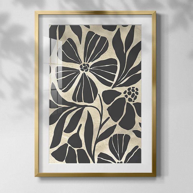 Semi Stack III - Matted and Framed Under Acrylic Glass, Large Living Room Wall Art, Gold Framed Paper, White