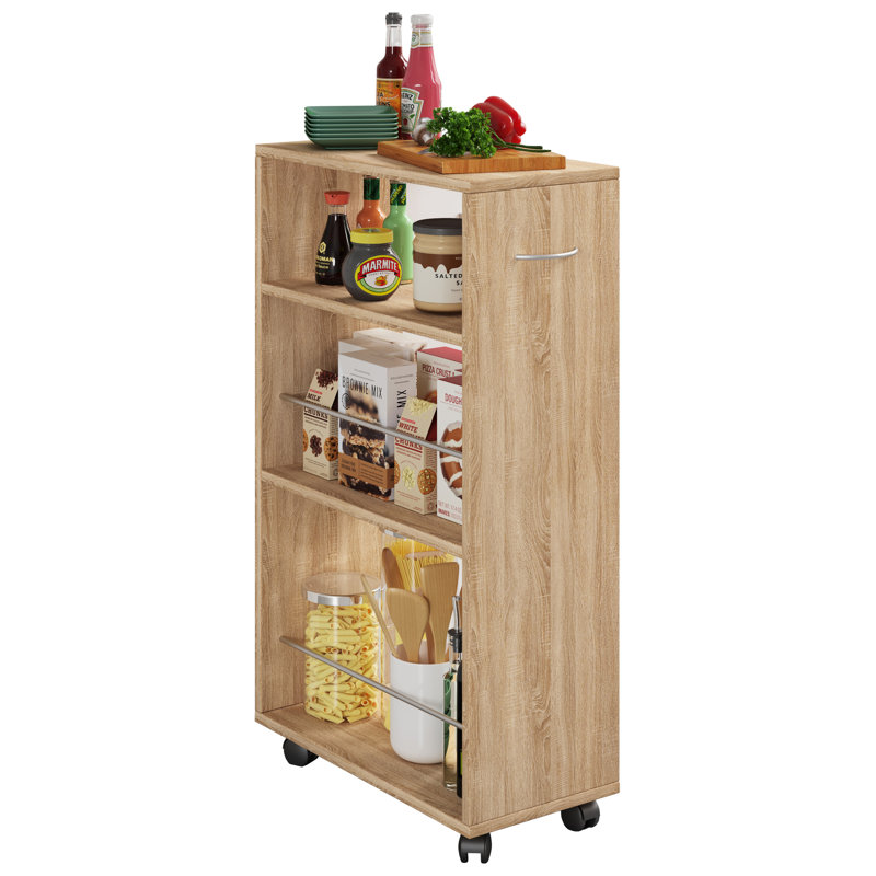 Quashun Wood Kitchen Cart, Light beech