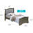 Louis Phillipe Bed With Faux Leather Panel Headboard-1603096484-1603096489