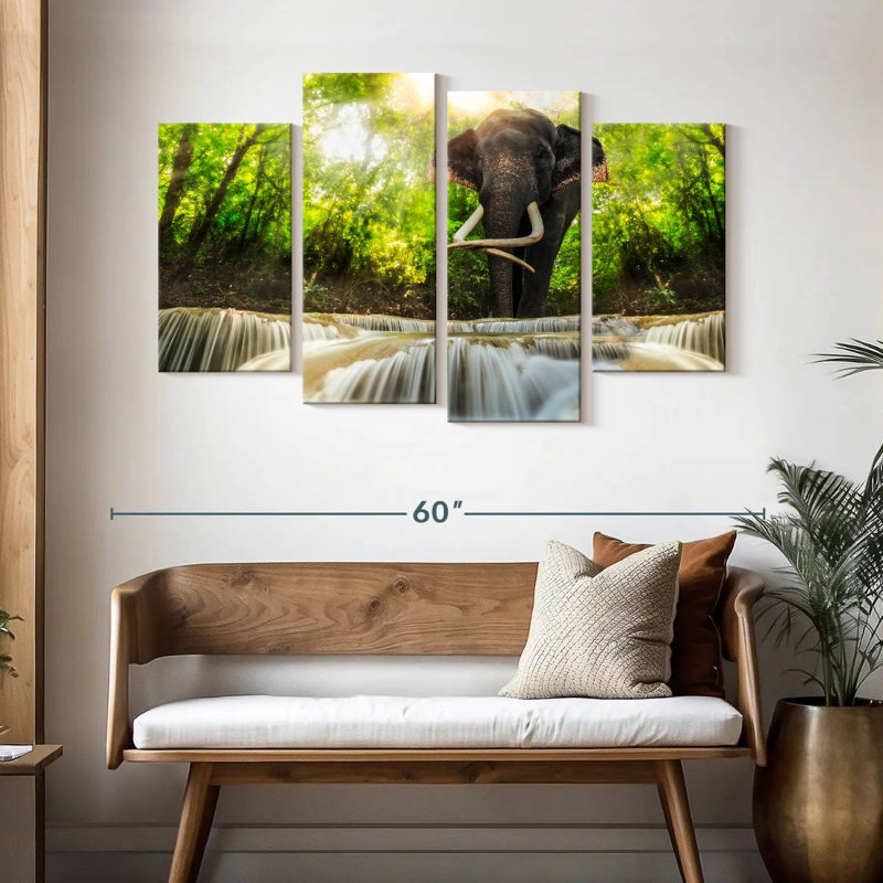 Brampt Waterfall Elephant, 32'' H x 52'' W