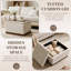 Pouf de rangement carré capitonné de 67 cm avec couvercle relevable et base en bois massif-1170786280-1170786283