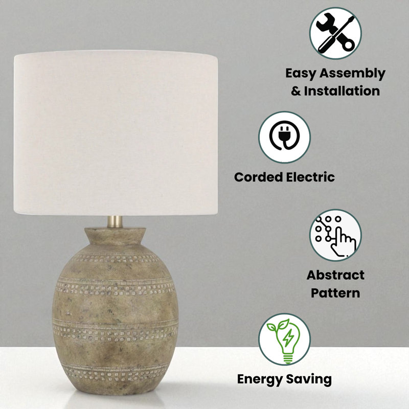 Stylish 55cm Ceramic Table Lamp with Classic Design, Inline Switch, and Double Insulation, Cozy Accent for Living Room or Bedroom