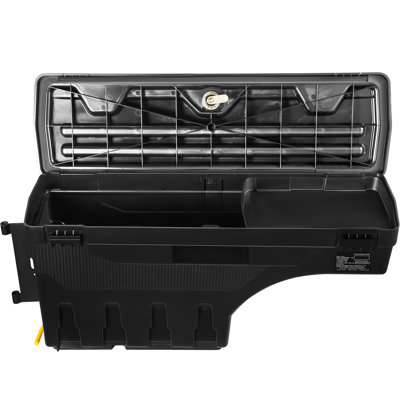Boîte à outils imperméable pour lit de camion ABS, 20 L, couvercle verrouillable, pour 1500 2019 - 2021, côté conducteur, noir, rangement pour collations et boissons