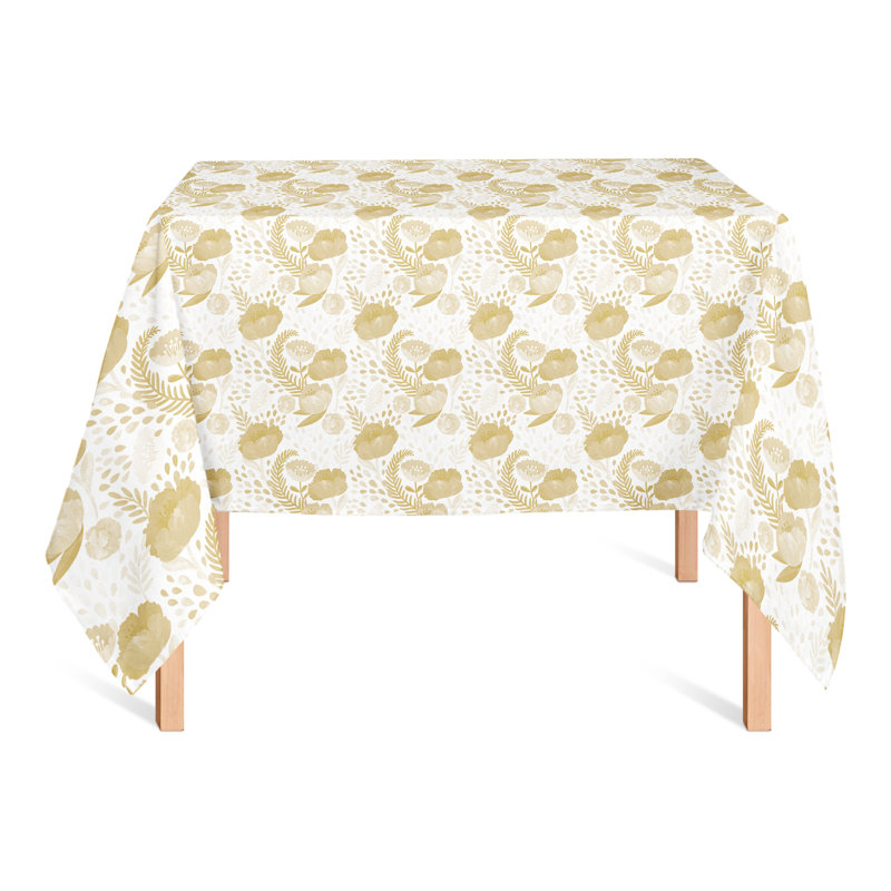 Simple Floral Yellow 2 Tablecloth, Yellow