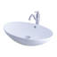Lavabo de salle de bain ovale en céramique avec robinet-29562929