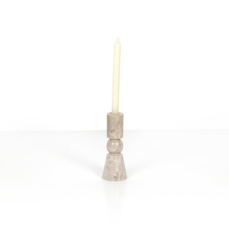 Rosette Candlestick, Taupe