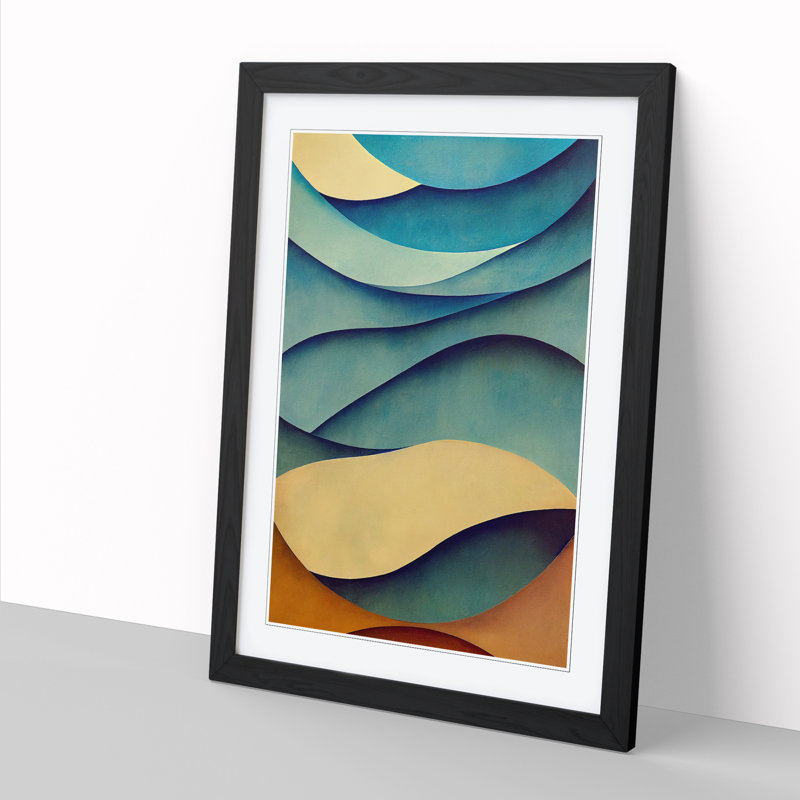 FRM-V0523-1633X Ocean Sea Waves Abstract Vol.5 - Picture Frame Print, Black, 34cm H x 25cm W x 2cm D