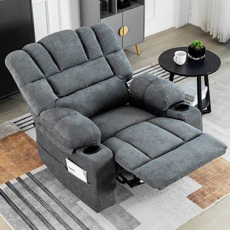 Fauteuil inclinable avec massage et vibration chauffante, Gris