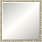 Distressed Antique Ivory Beveled Signature Mirror