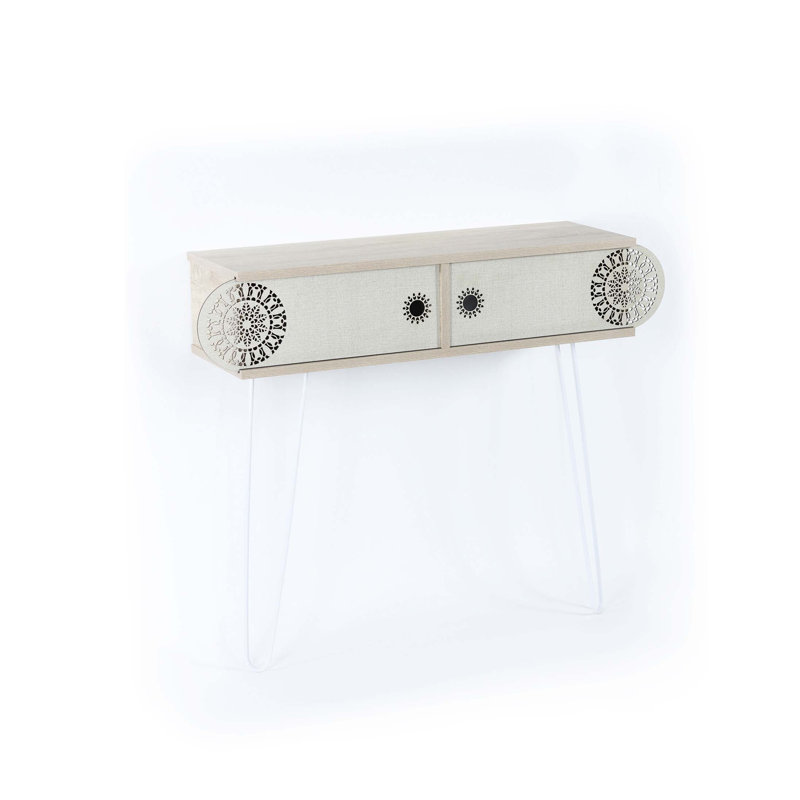 Console à 2 niveaux avec pieds en métal Lora