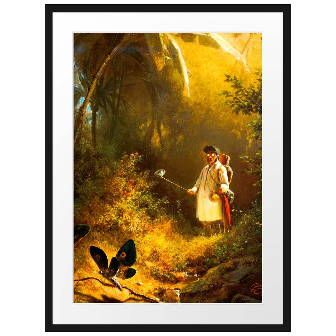 Gerahmter Kunstdruck The Butterfly Hunter von Carl Spitzweg