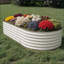 Oval Raised Garden Bed - 0.6mm Galvanized Steel Planter Box with Open-Bottom Design, Effortless Tool-Free Assembly Elevated Planter Box for Indoor/Outdoor Vegetables Weatherproof Outdoor Garden Kit-1153884039-1153884088