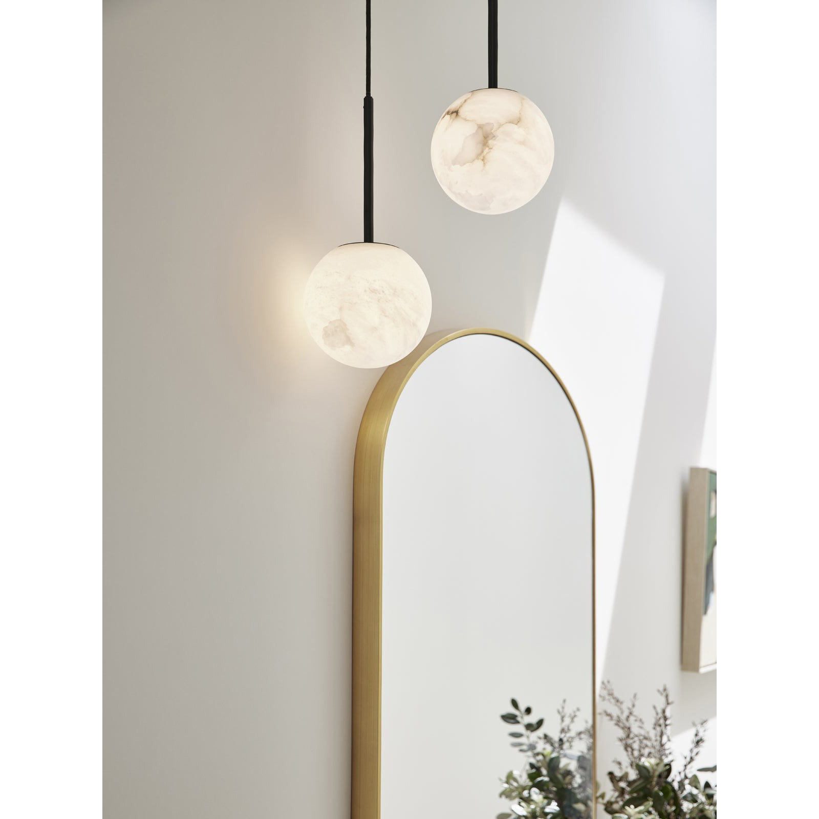Yarrow 1 - Light Matte Black Sphere Pendant, Black, 70.87" H x 6.3" W x 6.3" D