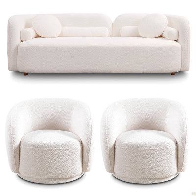 Modern Sofa Couch, Boucle Upholstered Cloud Couch