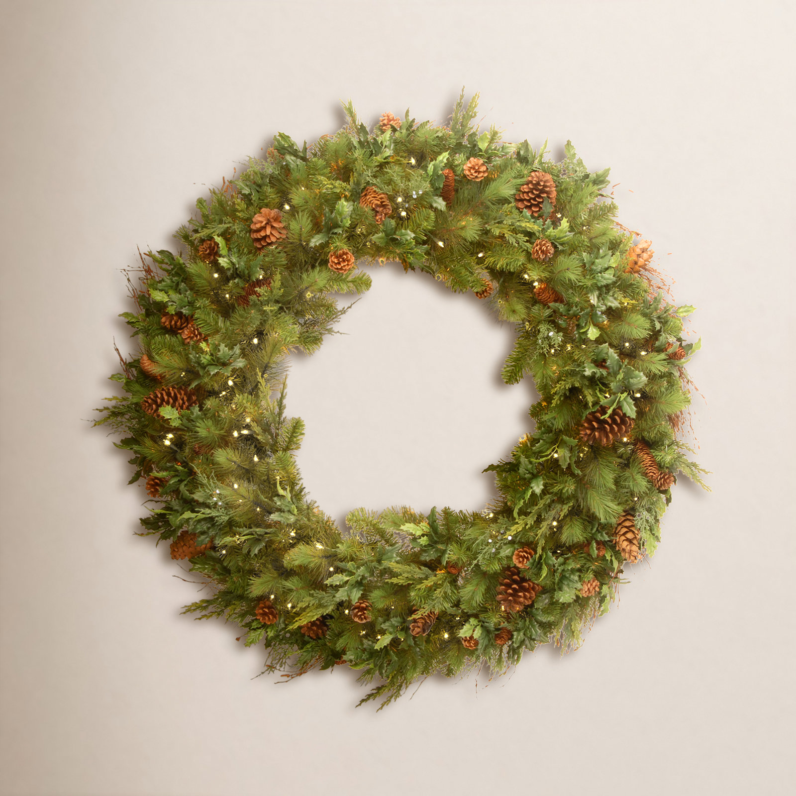 48" Pre-Lit Pine Wreath