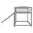 Heavy Duty Wood Twin Over Twin  Size Bunk Bed With Full-Length Guardrail, Convertible Slide And Ladder-1314795495