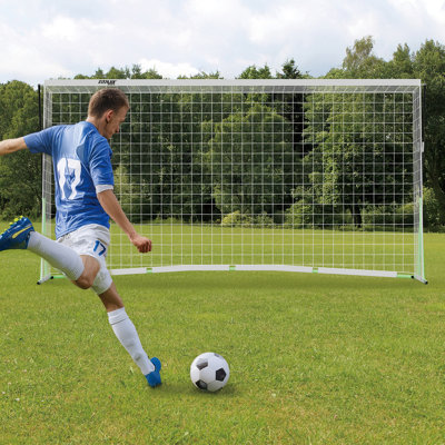 But de soccer 12 pi x 6 pi pour l'entraînement dans la cour arrière, filet de soccer portatif pleine grandeur avec cadre en X robuste et sac de transport