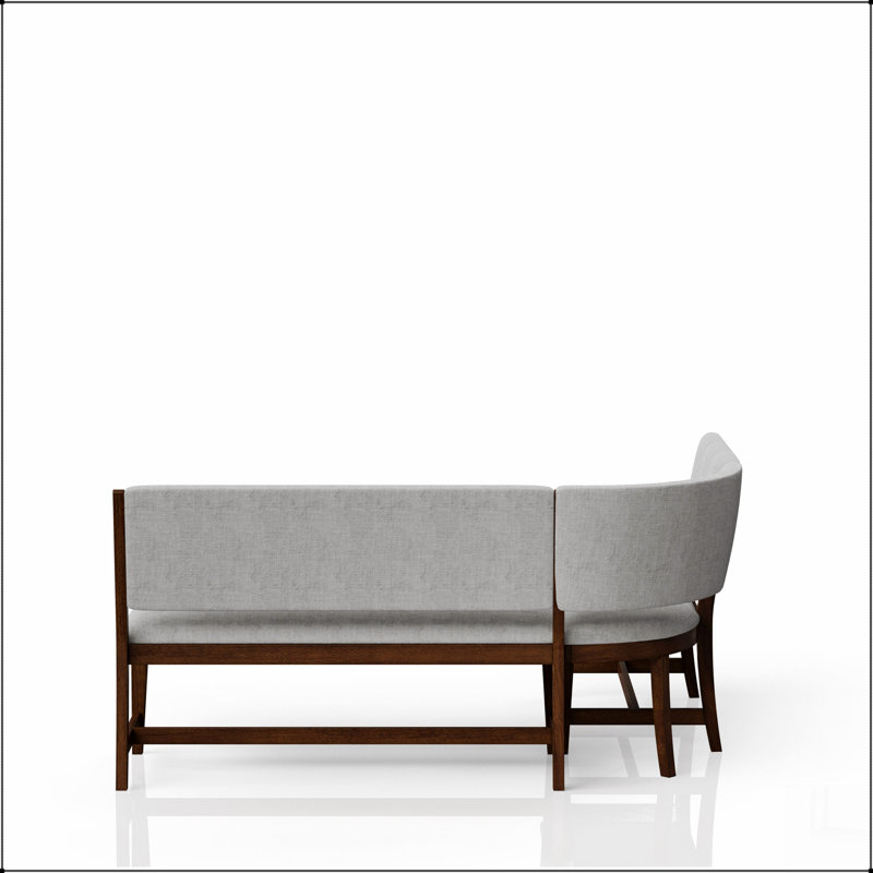 Banc de salle à manger incurvé de style Mid-Century