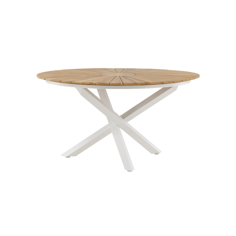 Anoki Round Metal Extendable Outdoor Patio Table - 140 cm W 140 cm D, White
