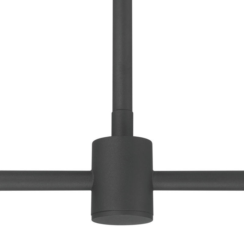 Lustre linéaire moderne à 4 lumières avec abat-jour en tissu blanc, BLACK