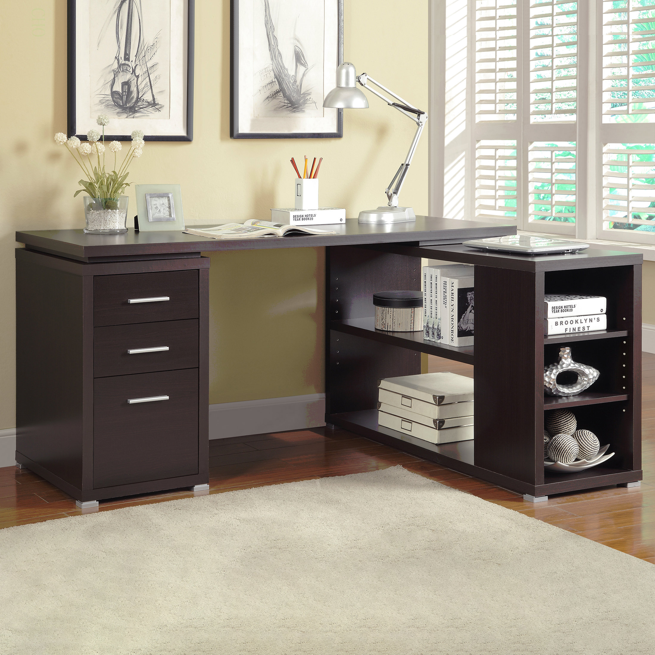 Rosecliff Heights Tona 3-Drawer L-Shape Computer Desk - Wayfair Canada