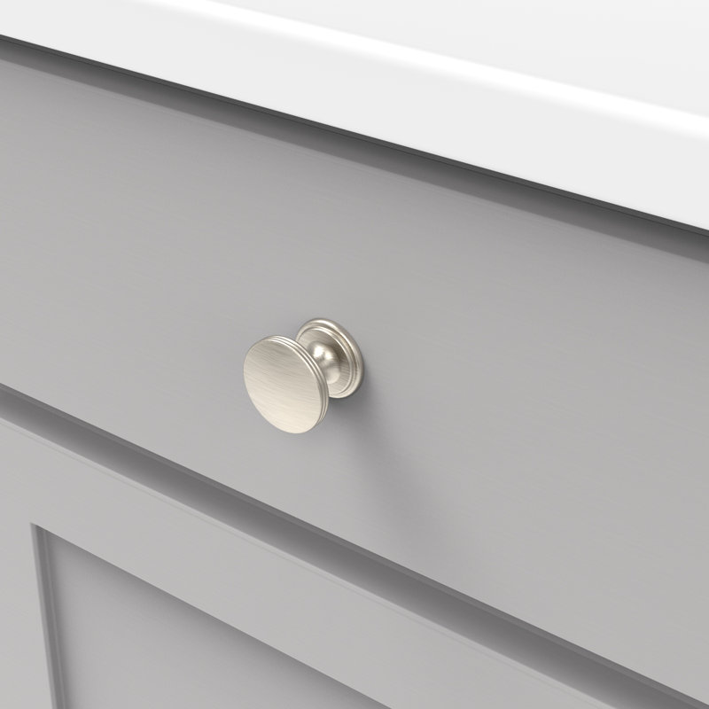 Poignée American Diner - bouton d'armoire en nickel satiné de 1 3/8 po de diamètre - Quincaillerie transitionnelle et traditionnelle pour tiroirs et armoires