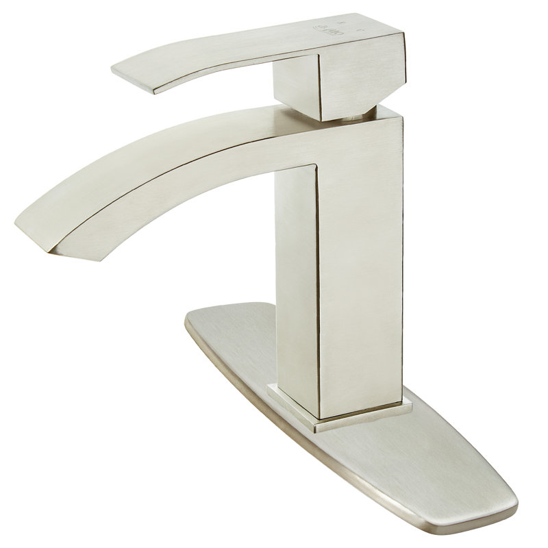 Robinet pour salle de bain à un trou Nicely, Nickel brossé