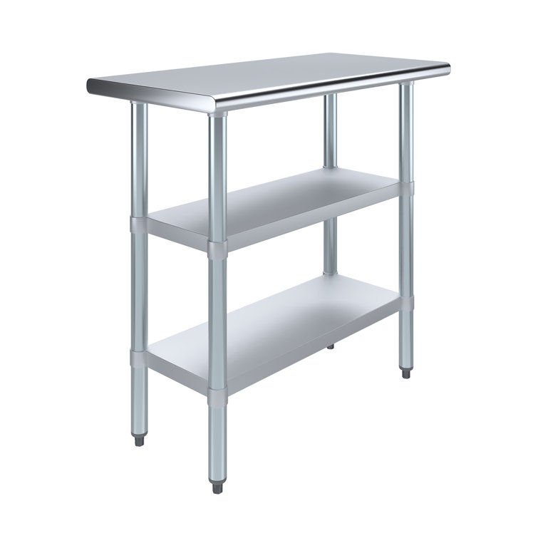 Stainless Steel Work Table with 2 Shelves