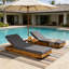 Chaise longue en bois d'acacia avec coussin-1695464773
