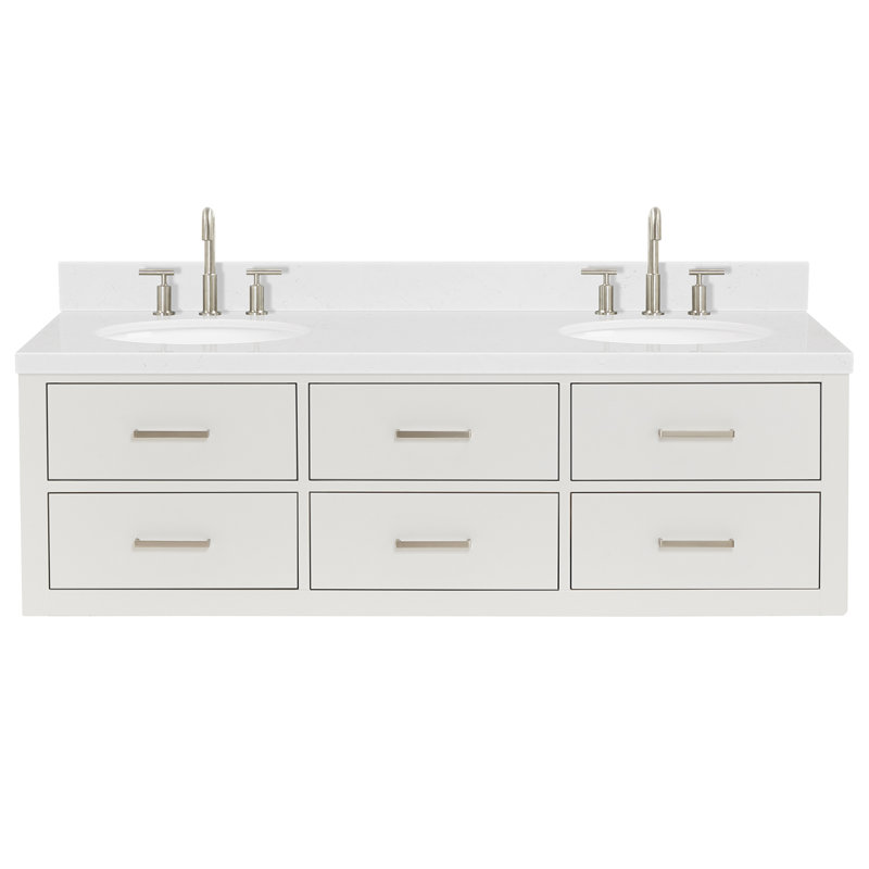 Macmullin 72.25'' W Double Vanity, White, 60"