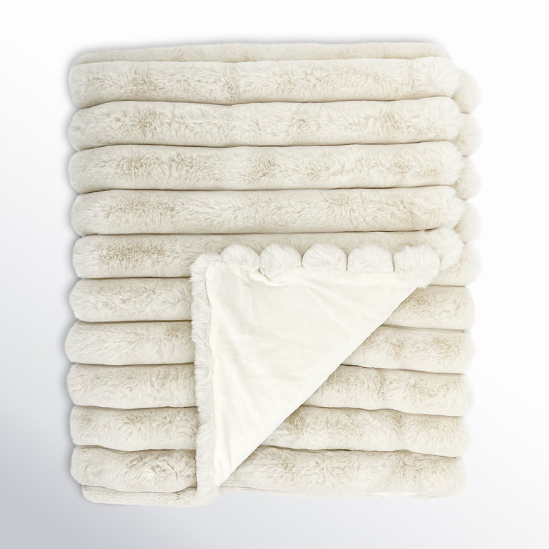 Mulliken Polyester Throw, Ivory