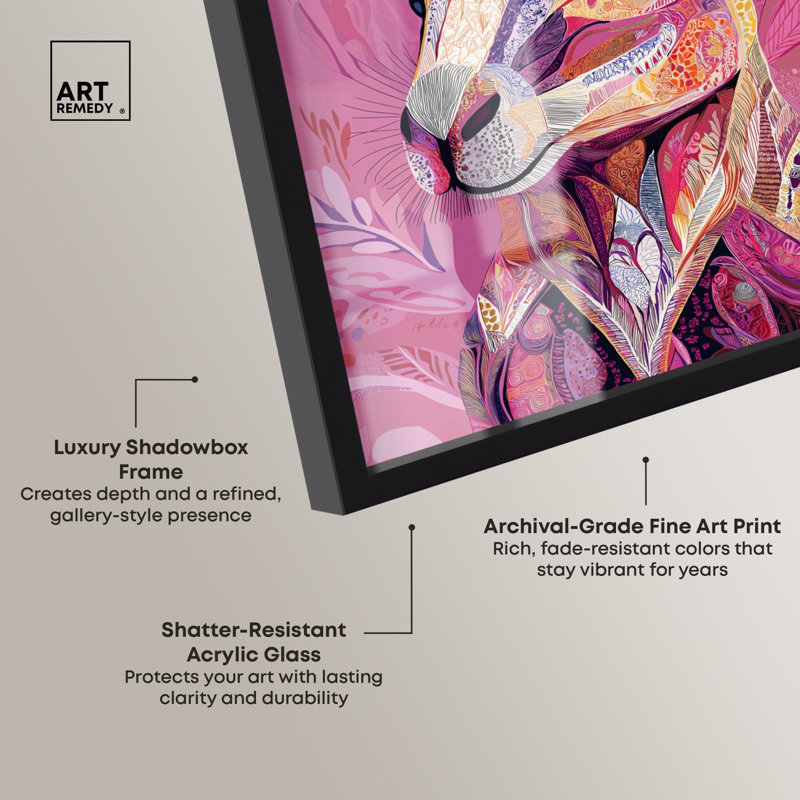 «Vibrant Marsupial Shadowbox» par Art Remedy, H 21 po x l 17 po, Noir