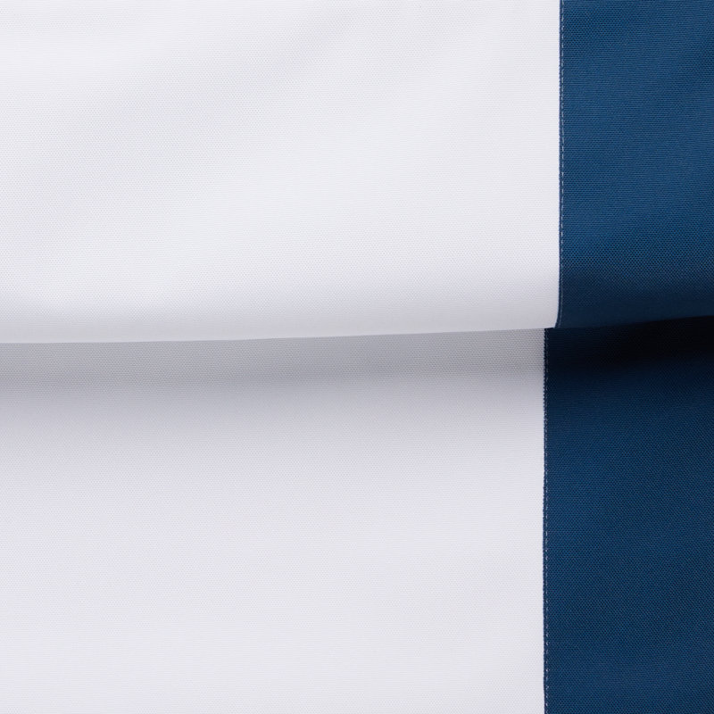 White and Denim Cordless Blackout Roman Shade