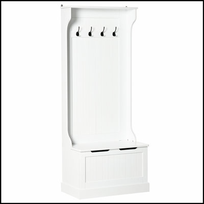 Portemanteau polyvalent avec portemanteau, banc de rangement et siège pour une organisation efficace du vestibule