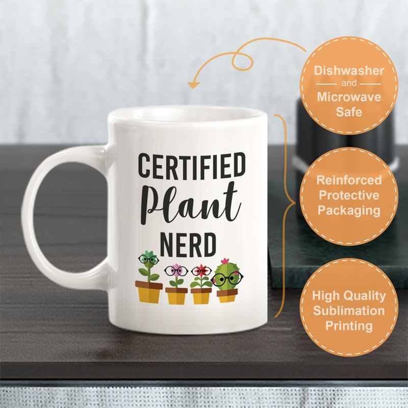 Grande tasse à café certifiée Nerd 11 oz, Ensemble de verres à lait, Céramique