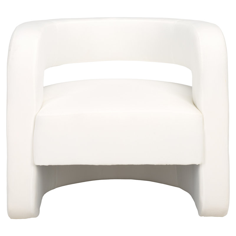 Fauteuil demi-tonneau l 32 "Anissa, Mélange de lin blanc